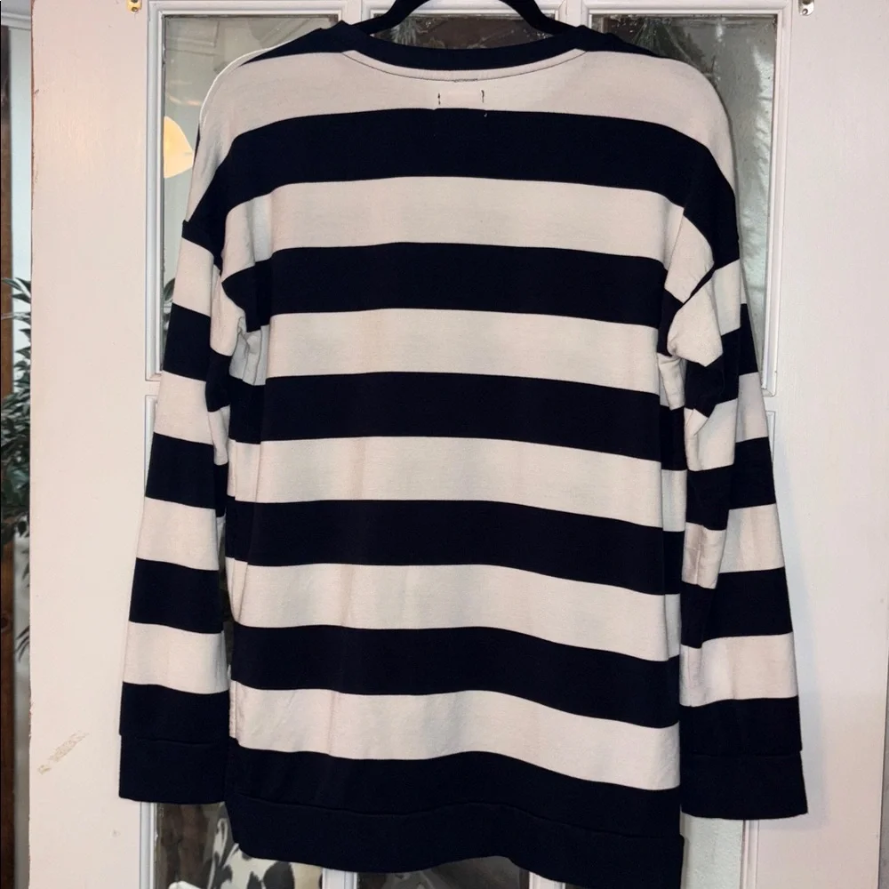 ⚓ Thread & Supply Navy & White Striped Oversized Sweater Small Coastal Nautical